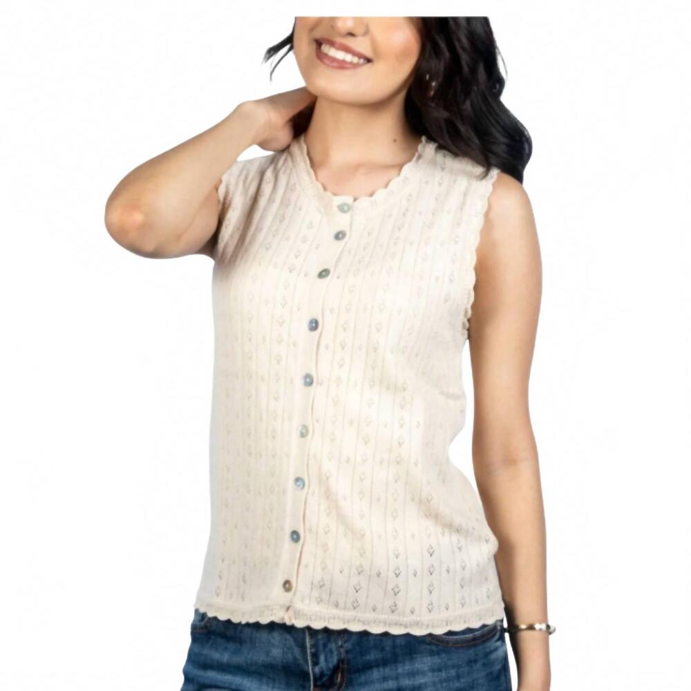 NEW DYLAN jesse sleeveless sweater in cream